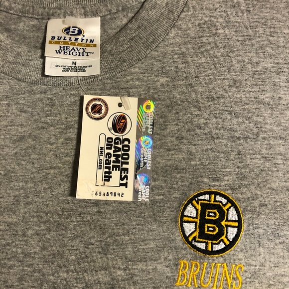 NHL Original Boston Bruins crew neck grey hockey t- shirt short sleeved - Picture 3 of 3